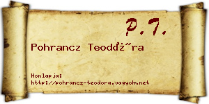Pohrancz Teodóra névjegykártya